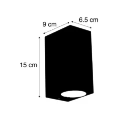 Qazqa up‑ en downlight lamp baleno zwart gu10