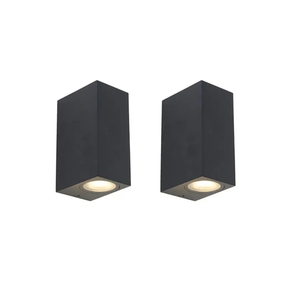 Qazqa up‑ en downlight lamp baleno zwart