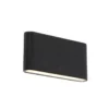 Qazqa up‑ en downlight lamp batt zwart geïntegreerde led