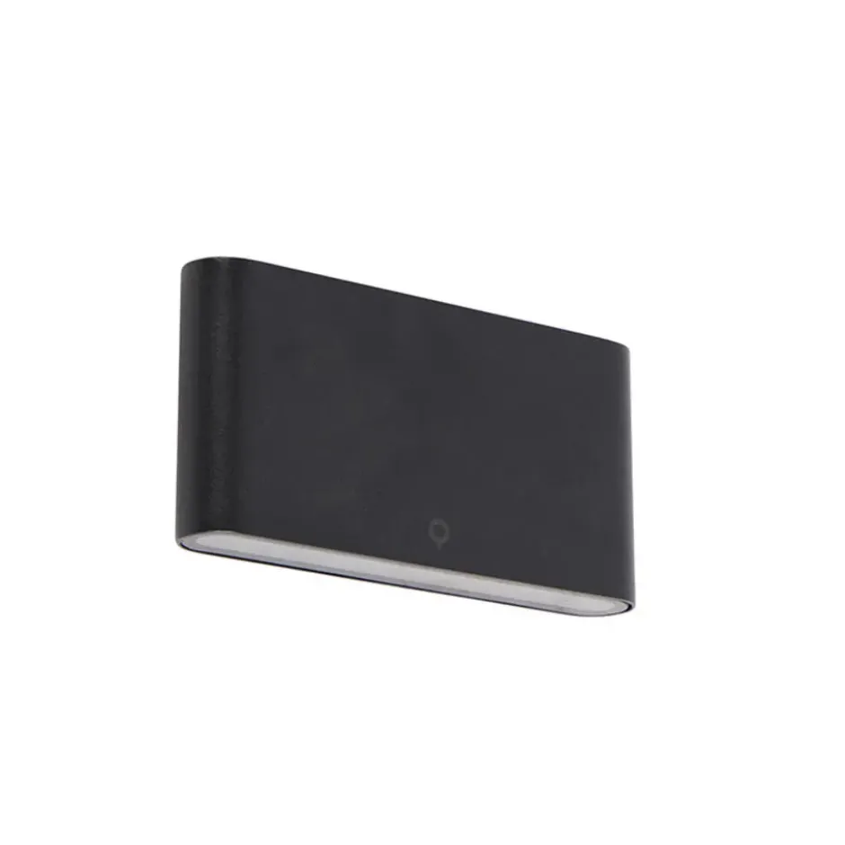 Qazqa up‑ en downlight lamp batt zwart geïntegreerde led