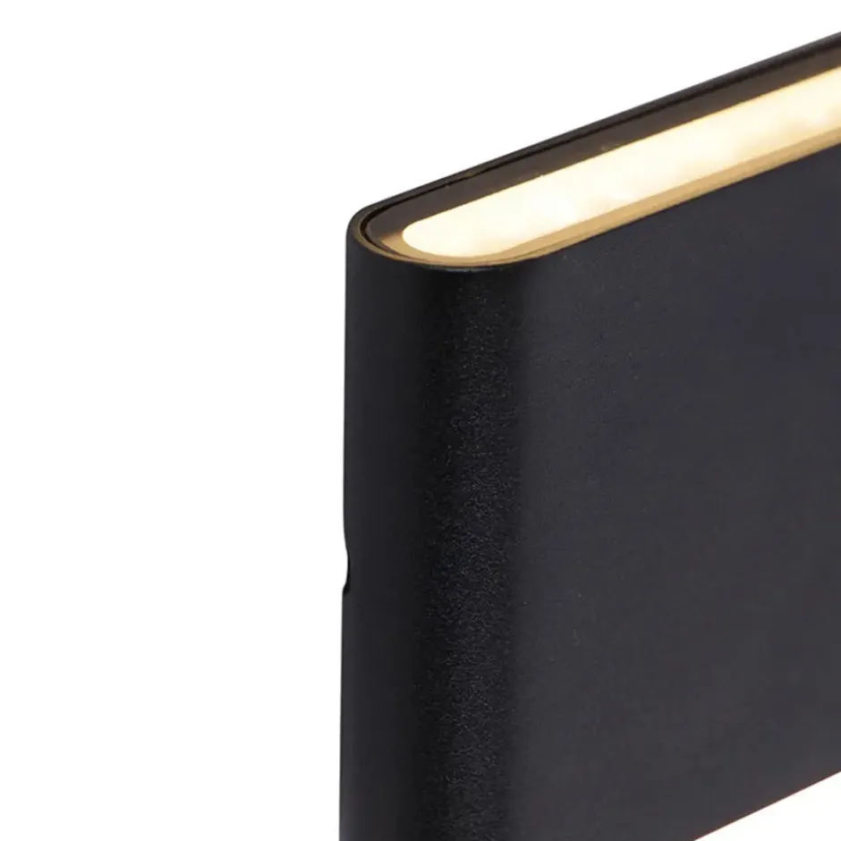 Qazqa up‑ en downlight lamp batt zwart geïntegreerde led