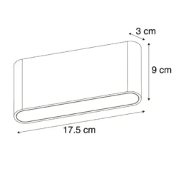 Qazqa up‑ en downlight lamp batt wit geïntegreerde led