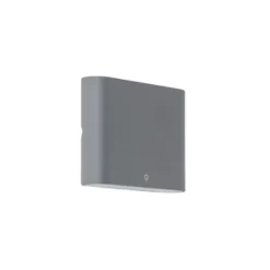 Qazqa up‑ en downlight lamp batt grijs geïntegreerde led