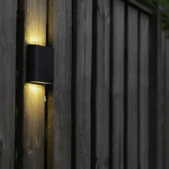 Qazqa up‑ en downlight lamp batt grijs geïntegreerde led