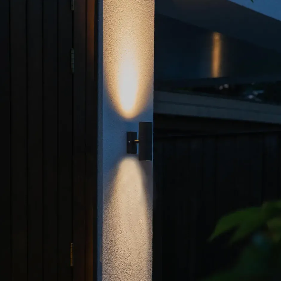 Qazqa up‑ en downlight lamp duo zwart gu10