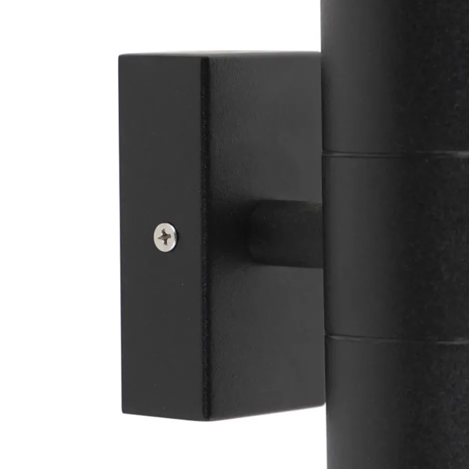 Qazqa up‑ en downlight lamp duo zwart gu10