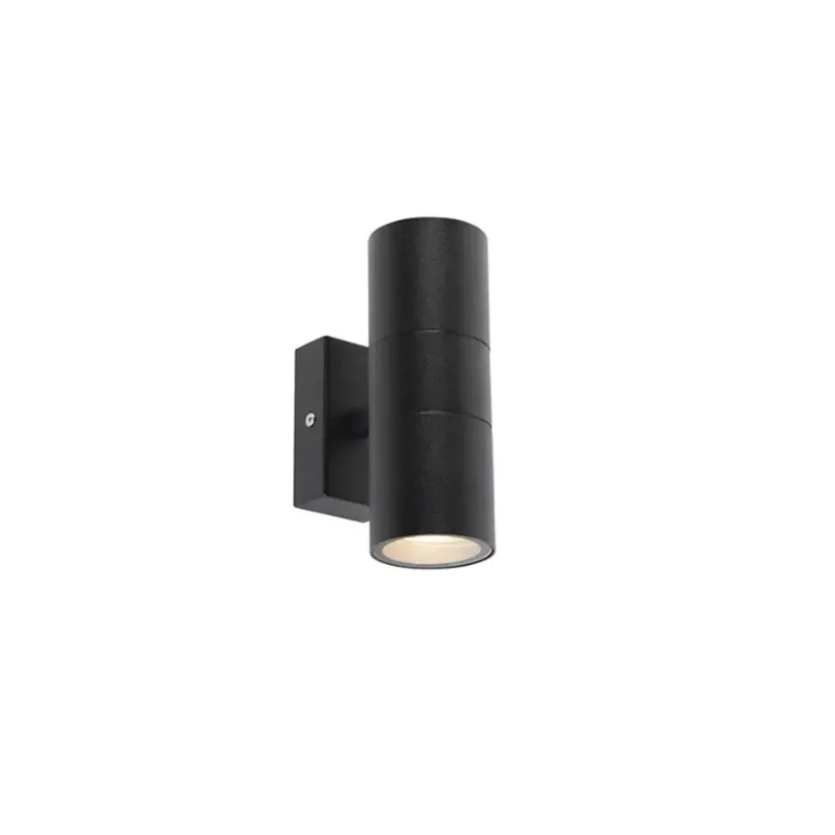 Qazqa up‑ en downlight lamp duo zwart gu10