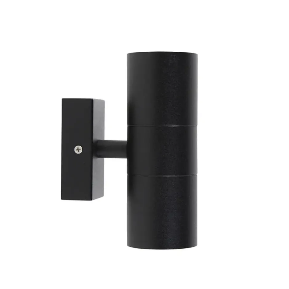 Qazqa up‑ en downlight lamp duo zwart gu10
