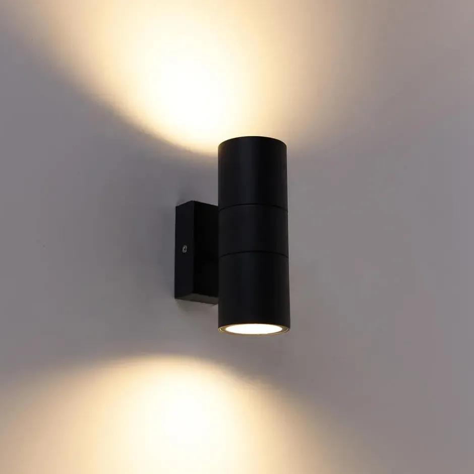Qazqa up‑ en downlight lamp duo grijs gu10