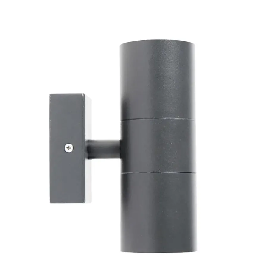 Qazqa up‑ en downlight lamp duo grijs gu10