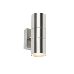 Qazqa up‑ en downlight lamp duo zilverkleurig gu10