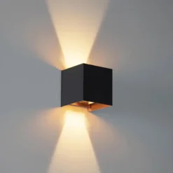 Qazqa up‑ en downlight lamp edwin goudkleurig geïntegreerde led