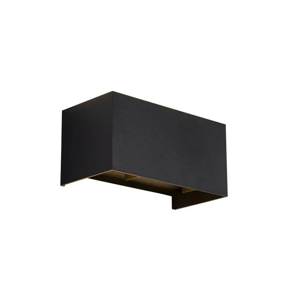 Qazqa up‑ en downlight lamp edwin zwart geïntegreerde led