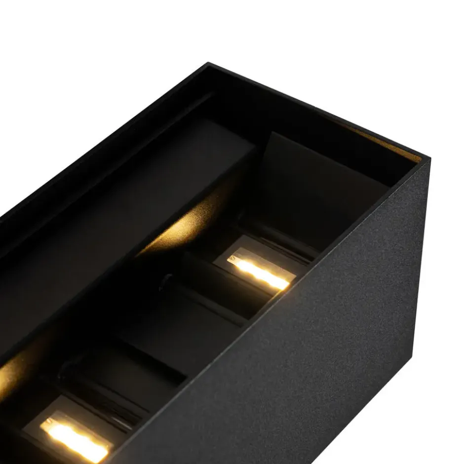 Qazqa up‑ en downlight lamp edwin zwart geïntegreerde led