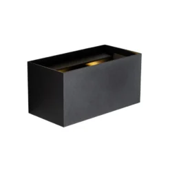 Qazqa up‑ en downlight lamp edwin zwart geïntegreerde led