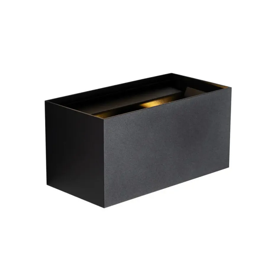Qazqa up‑ en downlight lamp edwin zwart geïntegreerde led