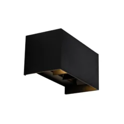 Qazqa up‑ en downlight lamp edwin zwart geïntegreerde led