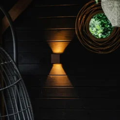 Qazqa up‑ en downlight lamp edwin bruin geïntegreerde led