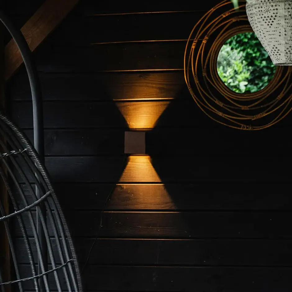 Qazqa up‑ en downlight lamp edwin bruin geïntegreerde led