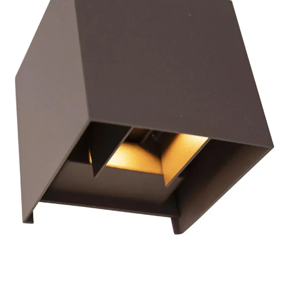 Qazqa up‑ en downlight lamp edwin bruin geïntegreerde led