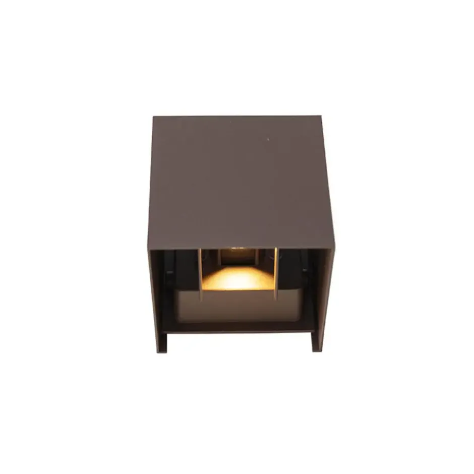 Qazqa up‑ en downlight lamp edwin bruin geïntegreerde led