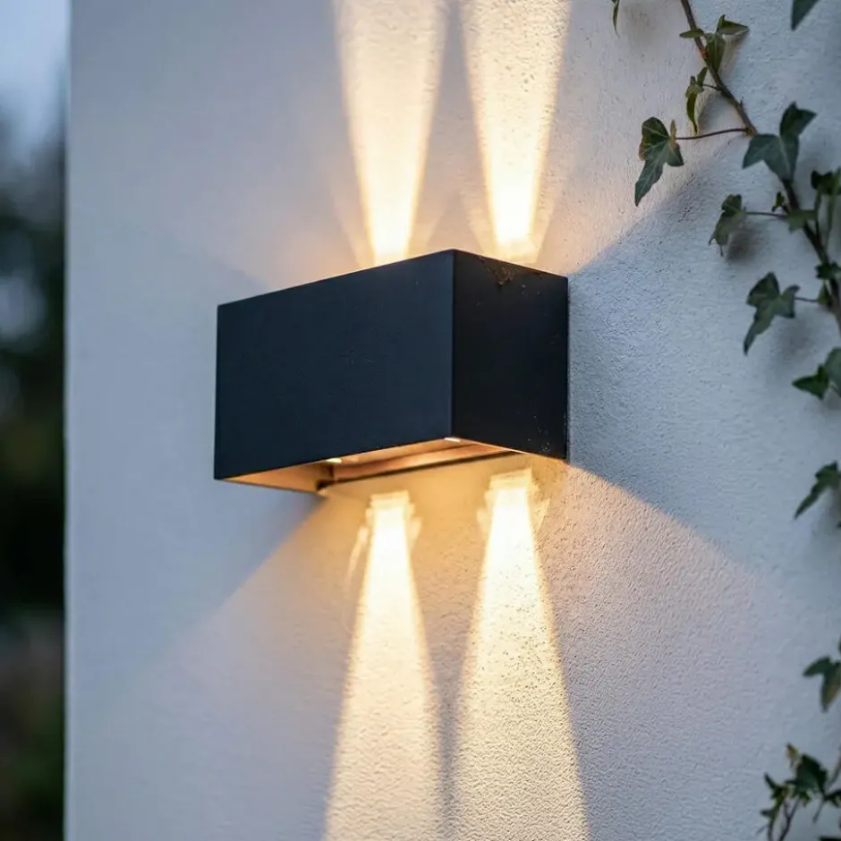 Qazqa up‑ en downlight lamp edwin goudkleurig geïntegreerde led