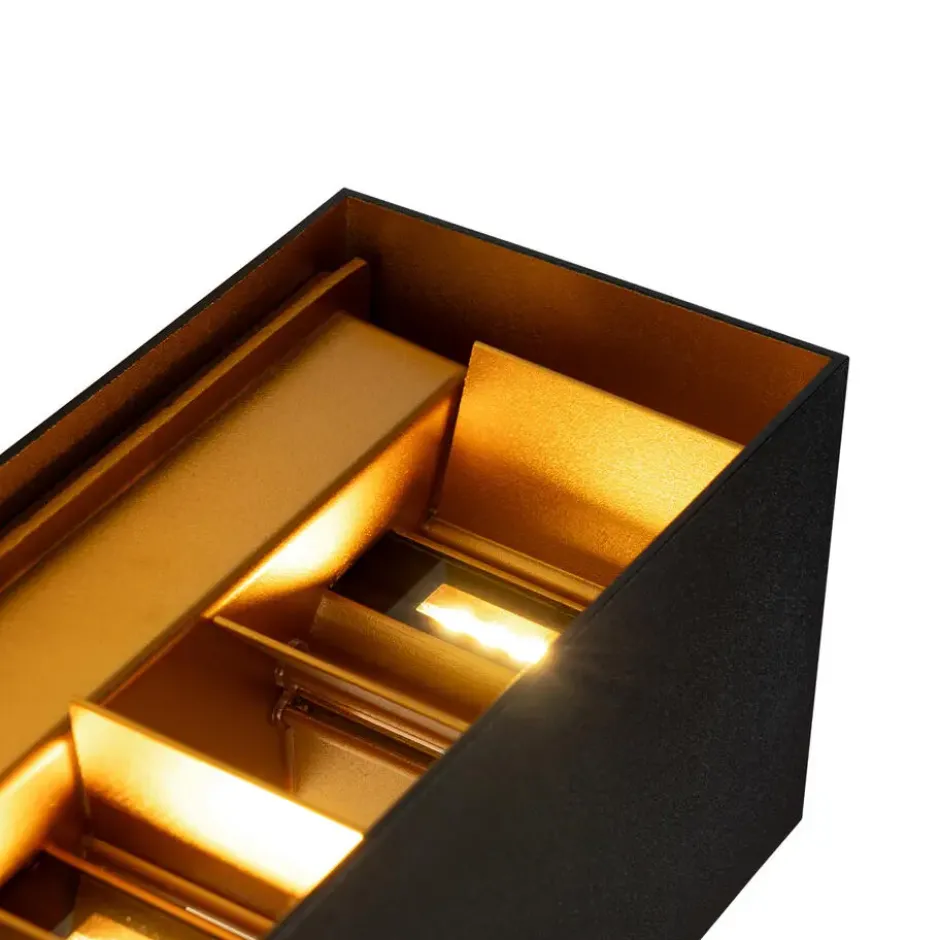 Qazqa up‑ en downlight lamp edwin goudkleurig geïntegreerde led