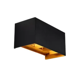 Qazqa up‑ en downlight lamp edwin goudkleurig geïntegreerde led