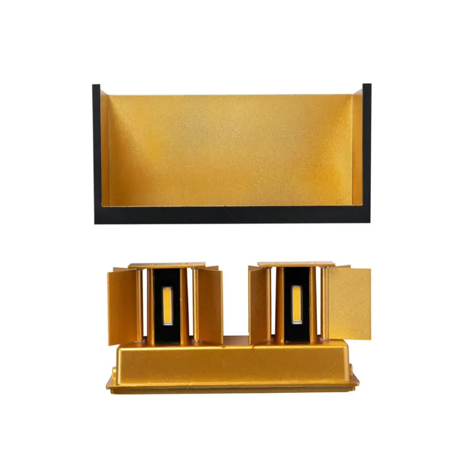 Qazqa up‑ en downlight lamp edwin goudkleurig geïntegreerde led