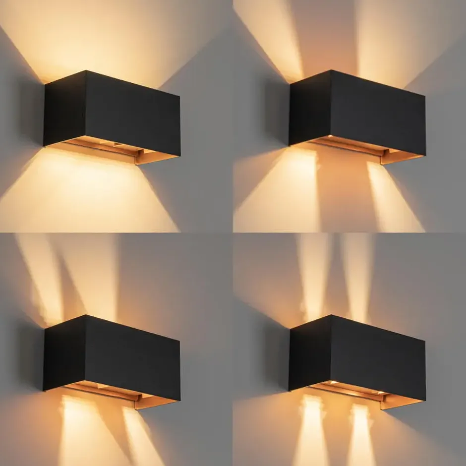 Qazqa up‑ en downlight lamp edwin goudkleurig geïntegreerde led