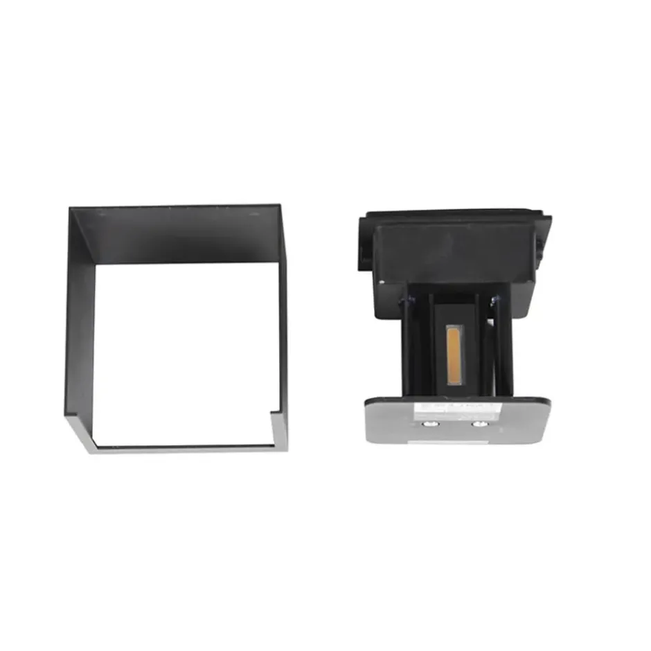 Qazqa up‑ en downlight lamp edwin zwart geïntegreerde led
