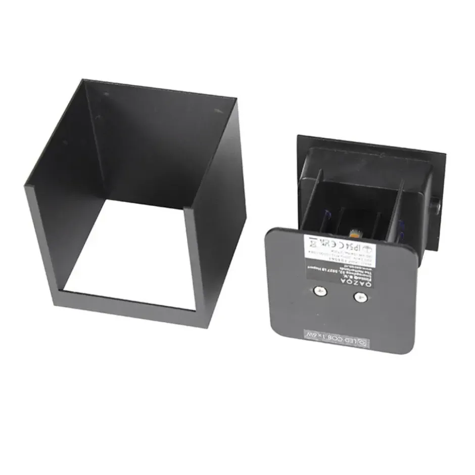 Qazqa up‑ en downlight lamp edwin zwart geïntegreerde led