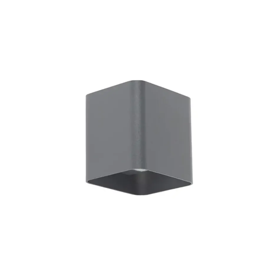 Qazqa up‑ en downlight lamp evi grijs geïntegreerde led