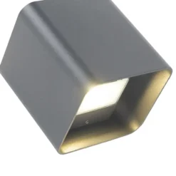 Qazqa up‑ en downlight lamp evi grijs geïntegreerde led