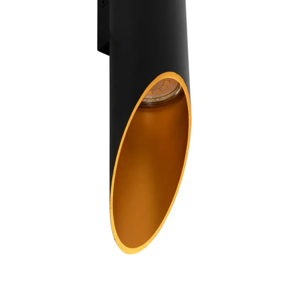 Qazqa up‑ en downlight lamp organo zwart gu10