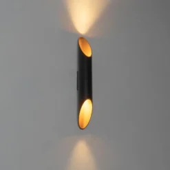 Qazqa up‑ en downlight lamp organo zwart gu10