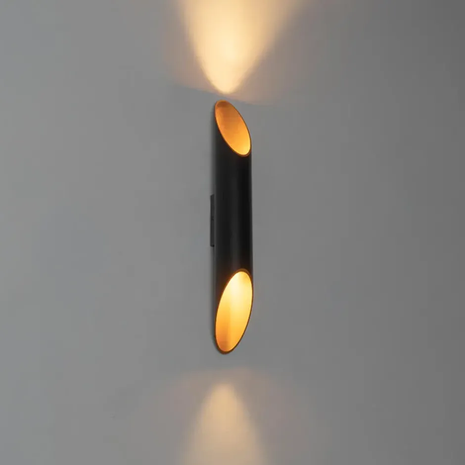 Qazqa up‑ en downlight lamp organo zwart gu10