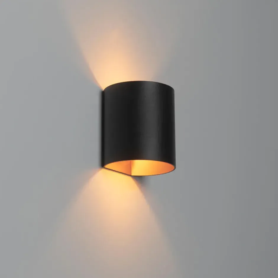Qazqa up‑ en downlight lamp sabbio goudkleurig g9