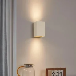 Qazqa up‑ en downlight lamp sandy beige gu10