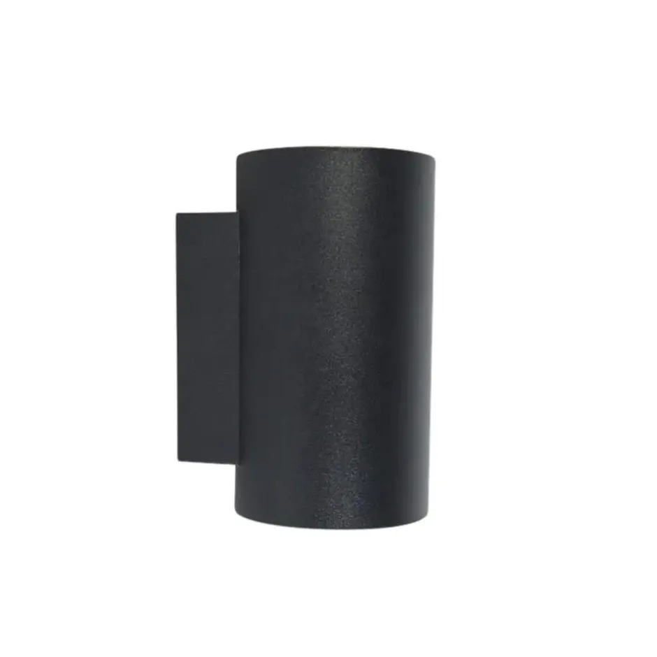 Qazqa up‑ en downlight lamp sandy zwart gu10