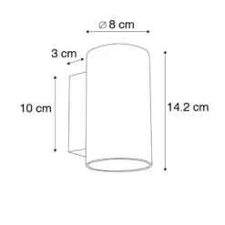 Qazqa up‑ en downlight lamp sandy zwart gu10