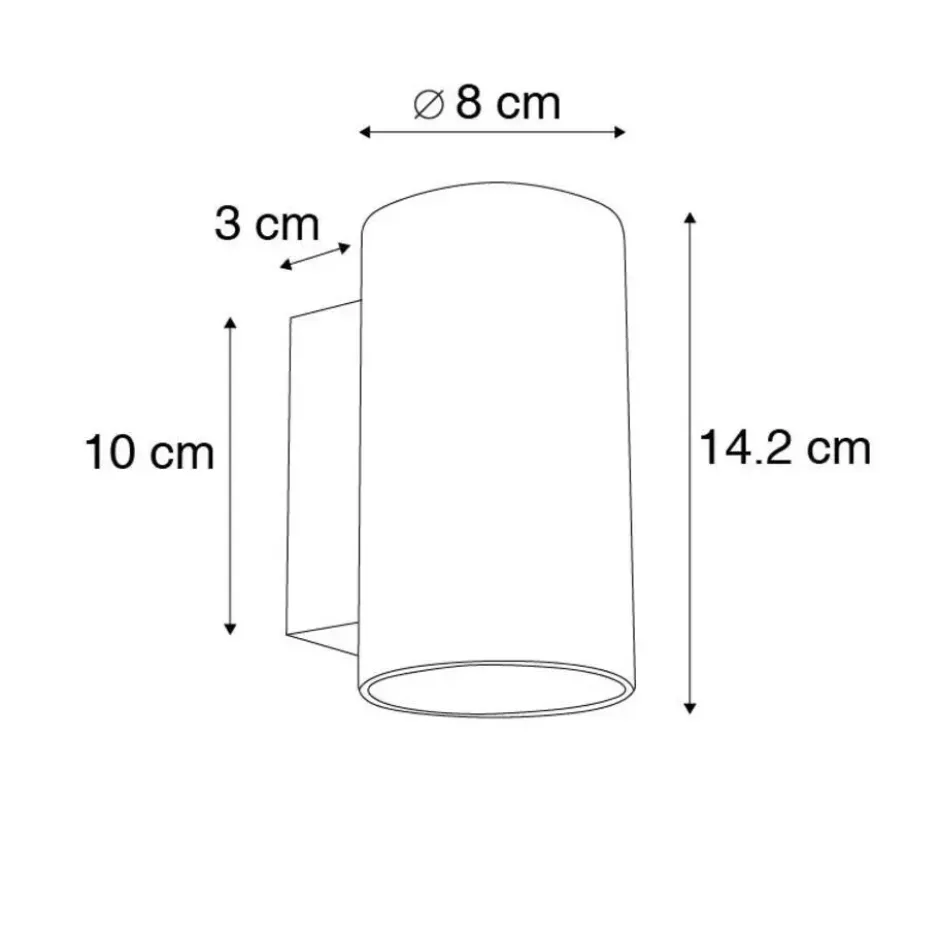 Qazqa up‑ en downlight lamp sandy zwart gu10