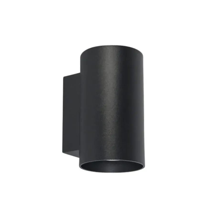 Qazqa up‑ en downlight lamp sandy zwart gu10