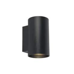 Qazqa up‑ en downlight lamp sandy zwart gu10