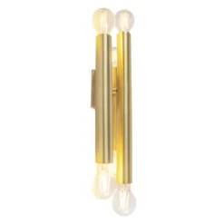 Qazqa up‑ en downlight lamp tubi goudkleurig e27