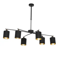 Qazqa verstelbare hanglamp lofty zwart e14
