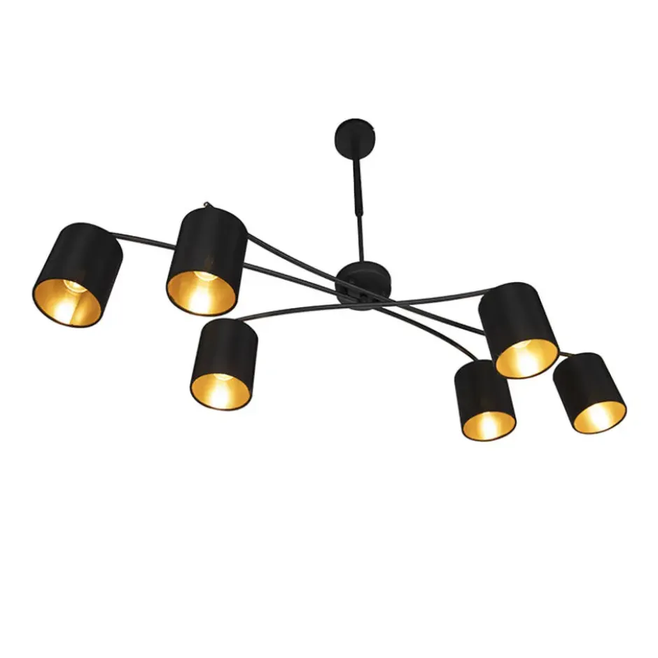 Qazqa verstelbare hanglamp lofty zwart e14