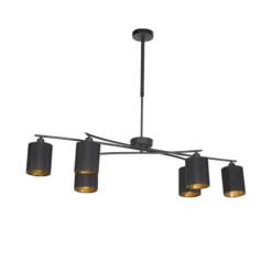 Qazqa verstelbare hanglamp lofty zwart e14