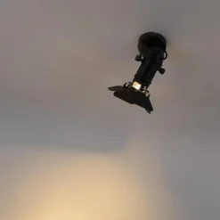 Qazqa verstelbare plafondspot movie zwart gu10