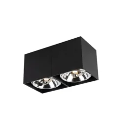 Qazqa verstelbare plafondspot box zwart g9